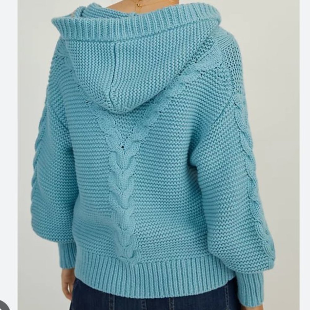 Anthropologie‎ Anni Hooded Cable-Knit Cardigan - Picture 2 of 5
